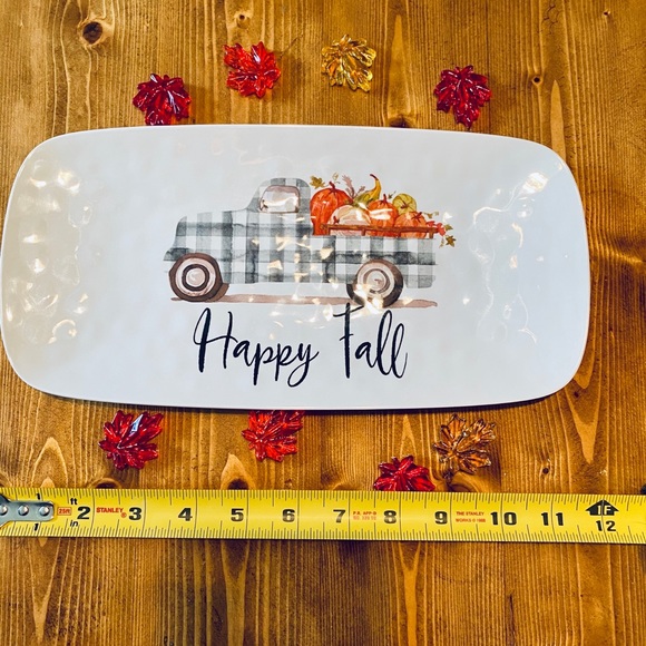 Buffalo Plaid Farm Truck with Pumpkin Serving Tray - Picture 2 of 6